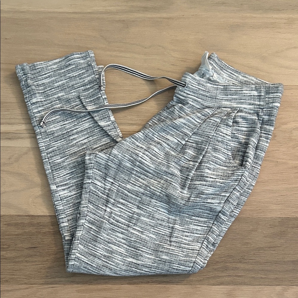 Anthropologie Lilka Navy/Cream Marled Joggers, Small, GUC